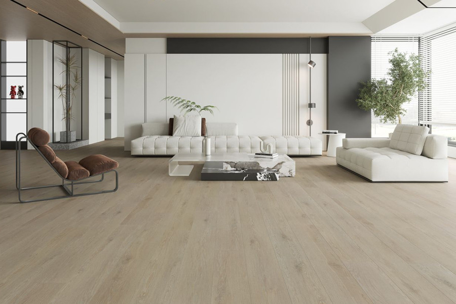 Laminate flooring shown in a living area.