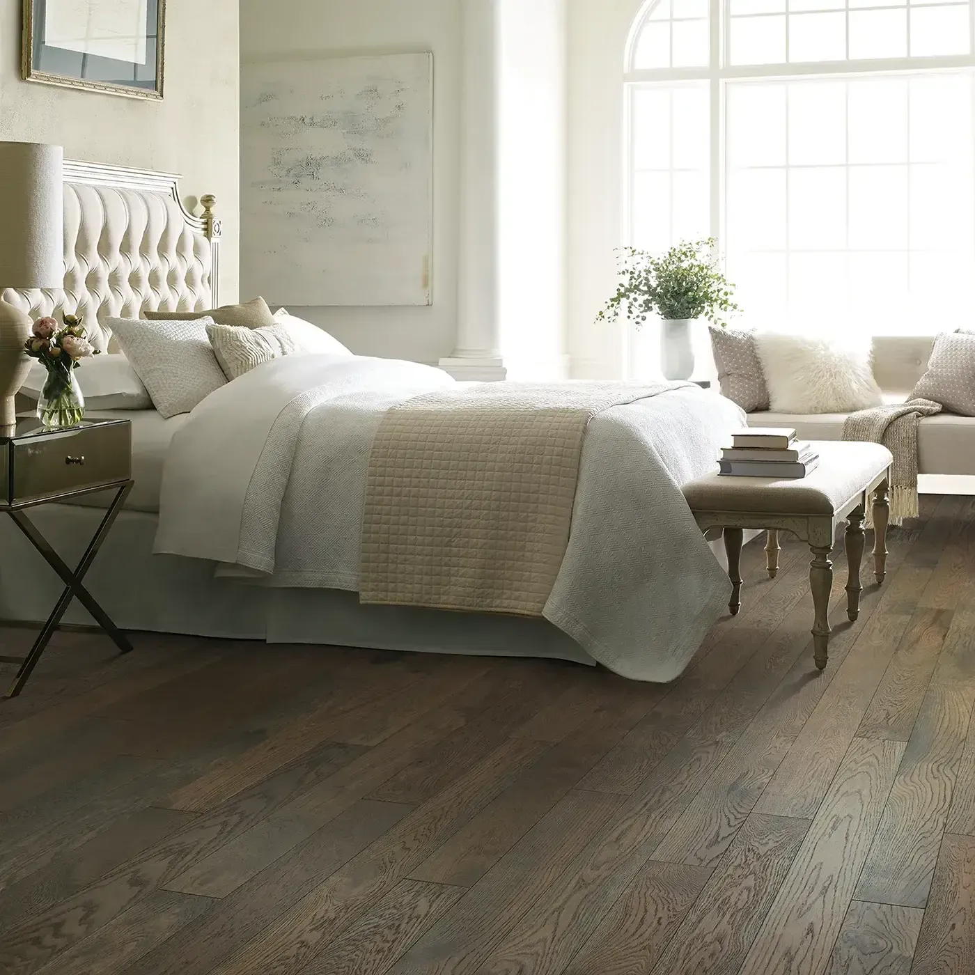 CornerstoneOak Shaw Floors medium brown Hardwood in a bedroom | Floorco Premium