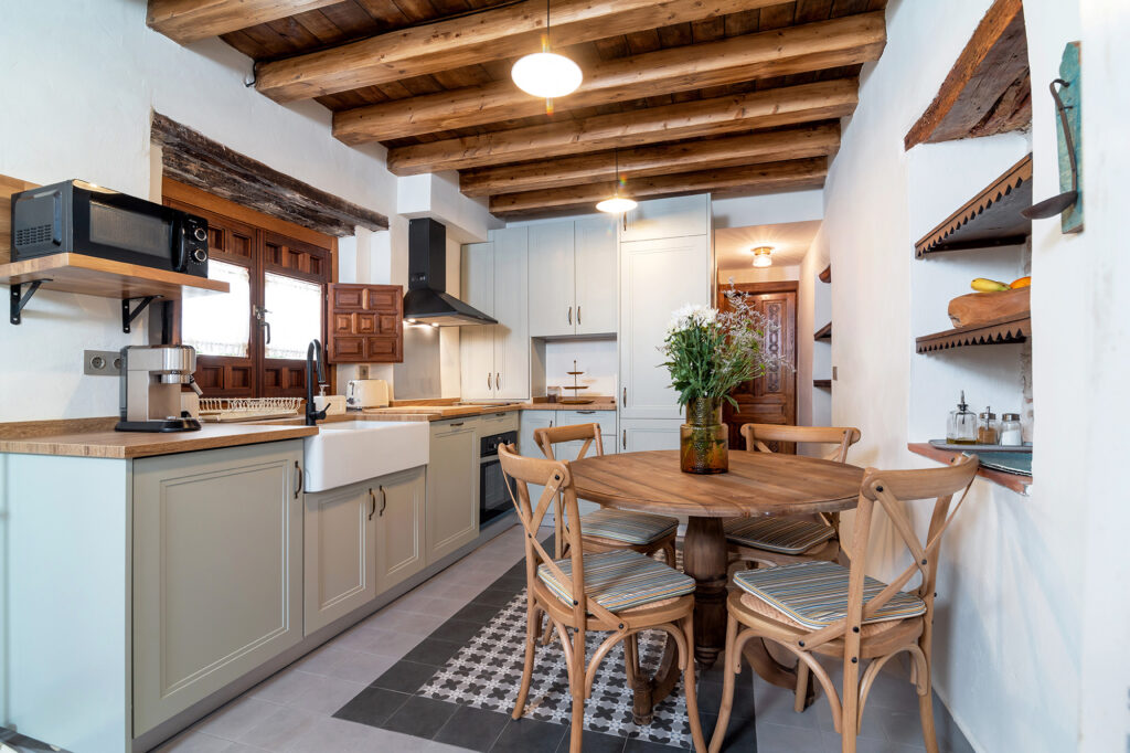 tile area rug in kitchen