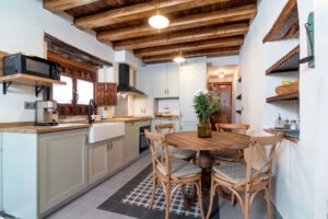 tile area rug in kitchen